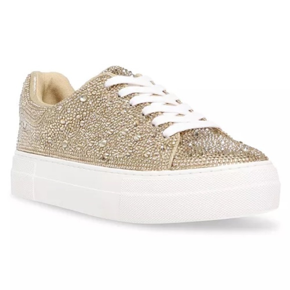 Betsy Johnson Sidny Platform Sneakers - Gold - Size 8M